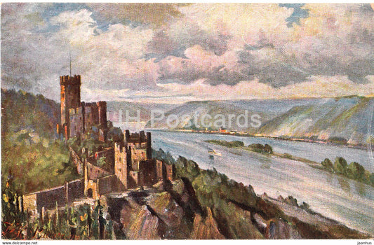 Rhein - Burg Sonneck - 5354 - illustration - old postcard - Germany - unused - JH Postcards