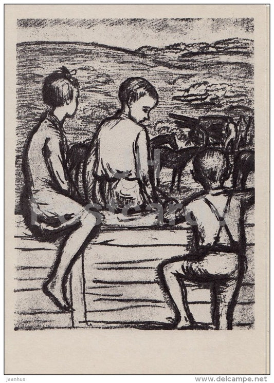 illustration to the Arkady Gaidar work Fourth Blindage - children - 1973 - Russia USSR - unused - JH Postcards