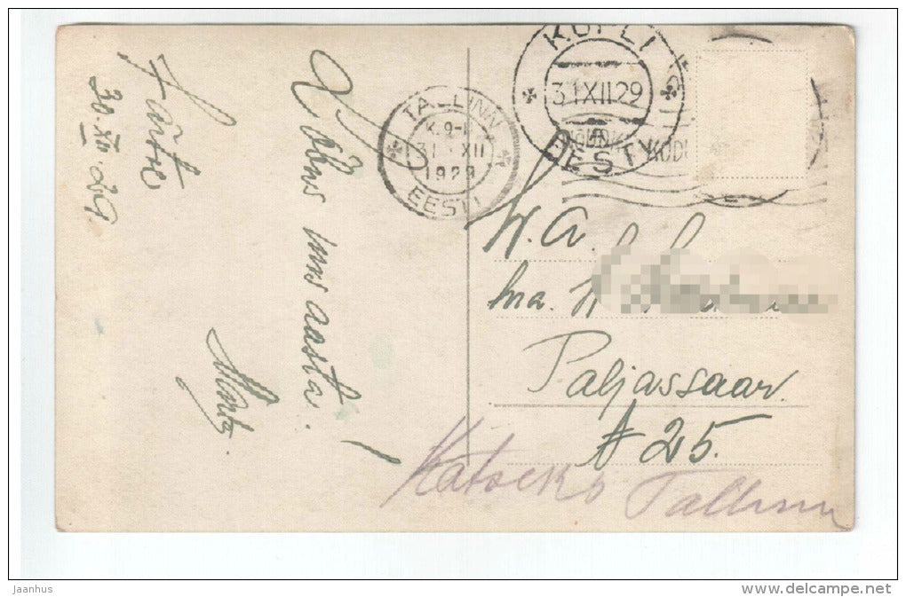 Woman - Amag 63164/5 - old postcard - circulated in Estonia 1929 Tallinn Kopli - used - JH Postcards