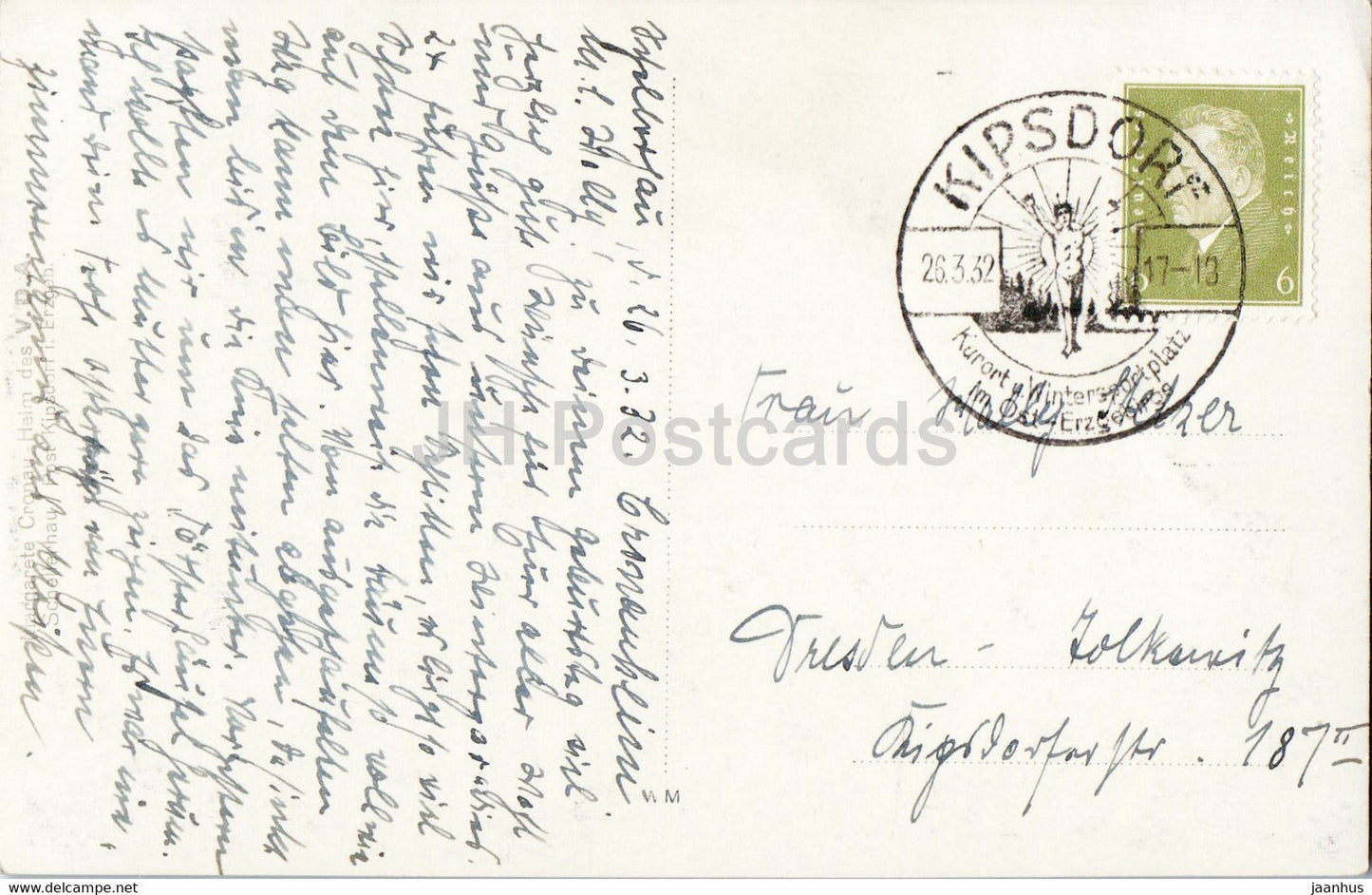 Schneise auf dem Kahleberg - carte postale ancienne - 1932 - Allemagne - utilisé