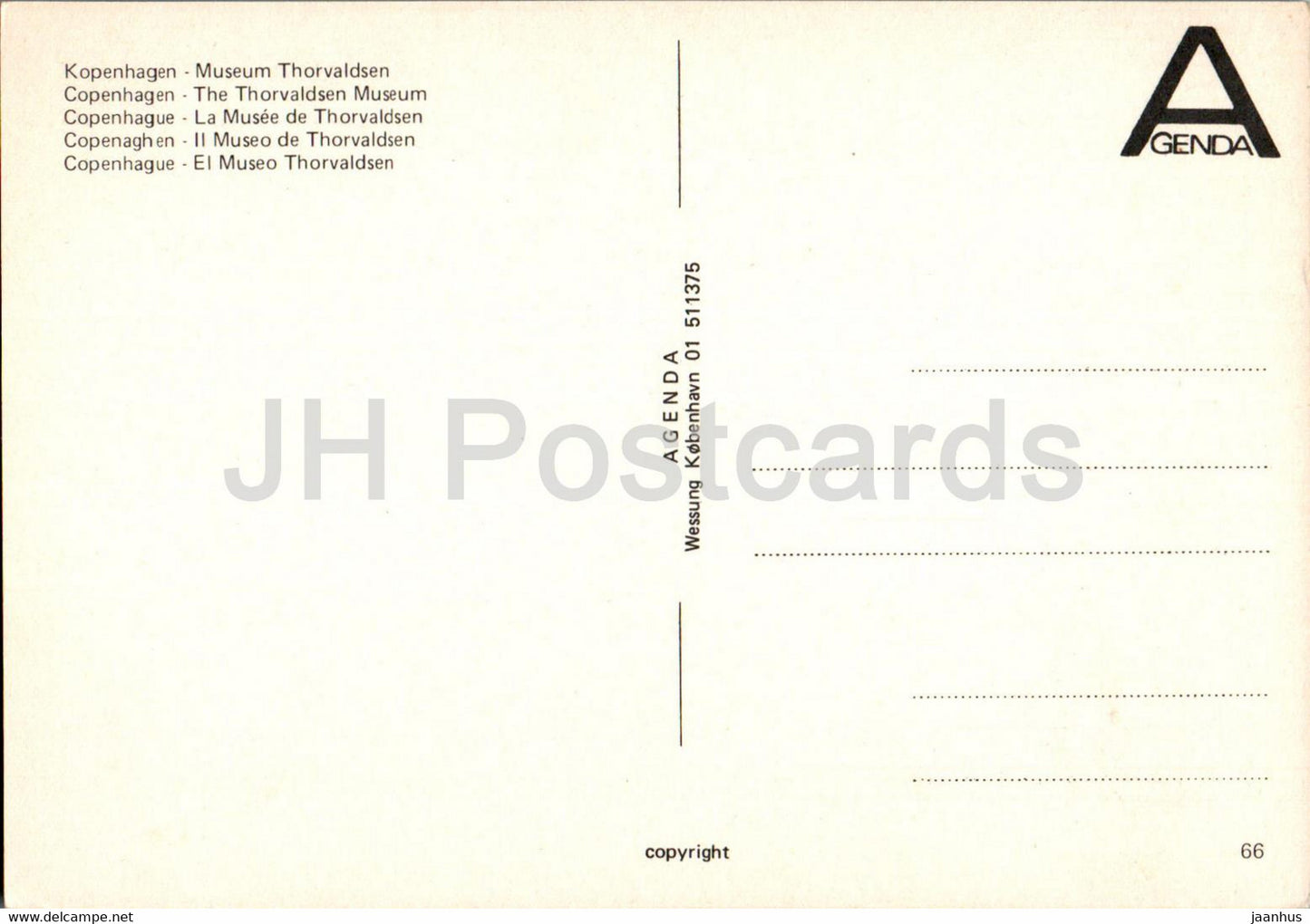 Copenhagen - Kopenhagen - Museum Thorvaldsen - boat - 66 - Denmark - unused