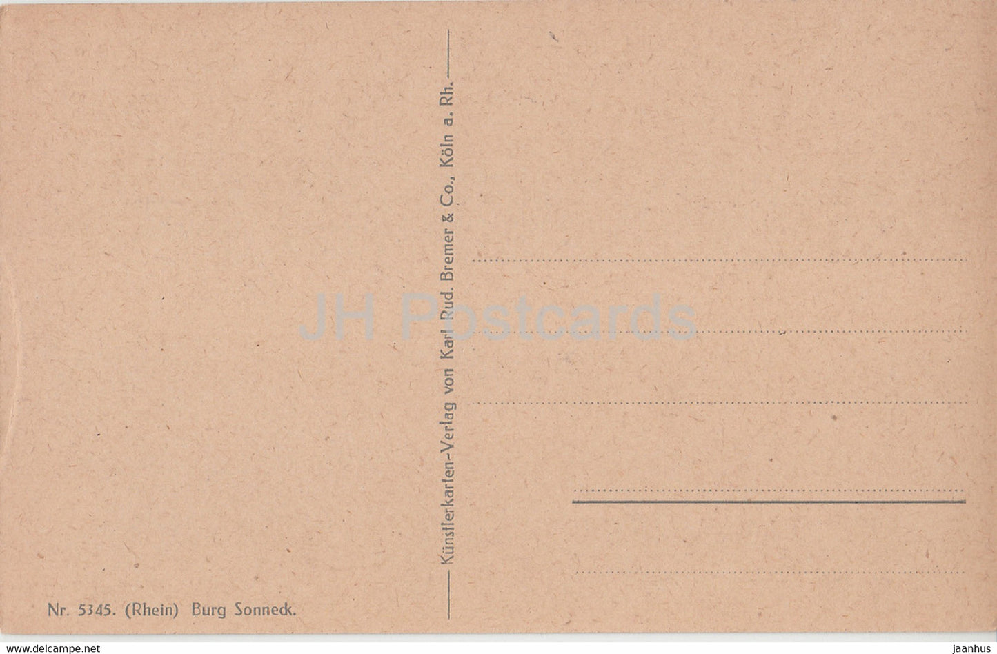 Rhein - Burg Sonneck - 5354 - illustration - old postcard - Germany - unused