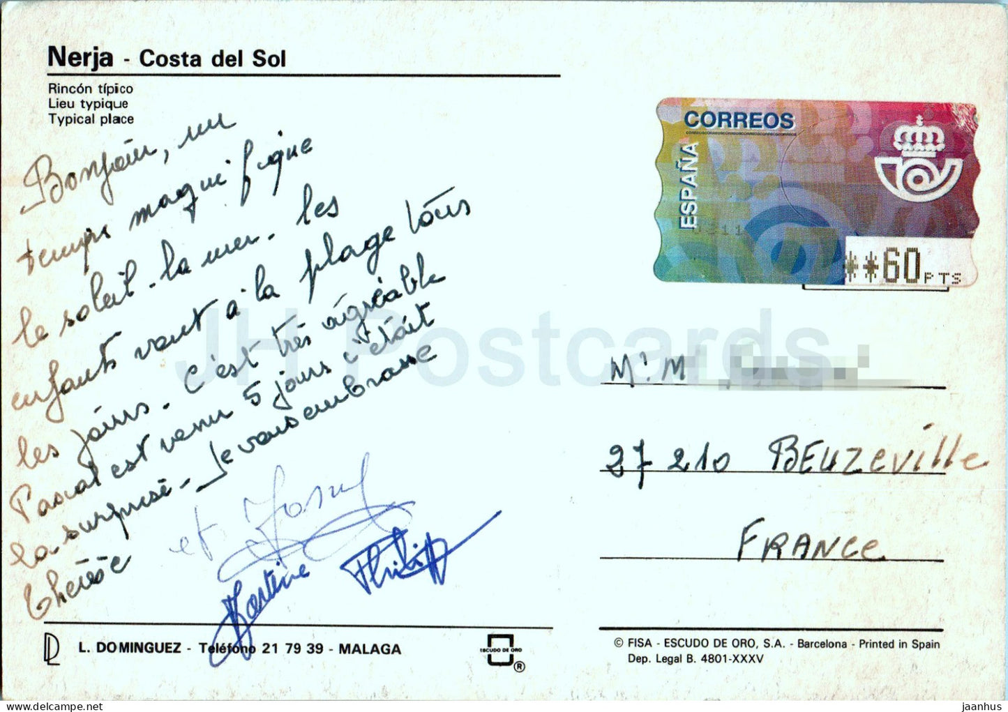 Nerja - Costa del Sol - Rincon Tipico - endroit typique - Espagne - utilisé 