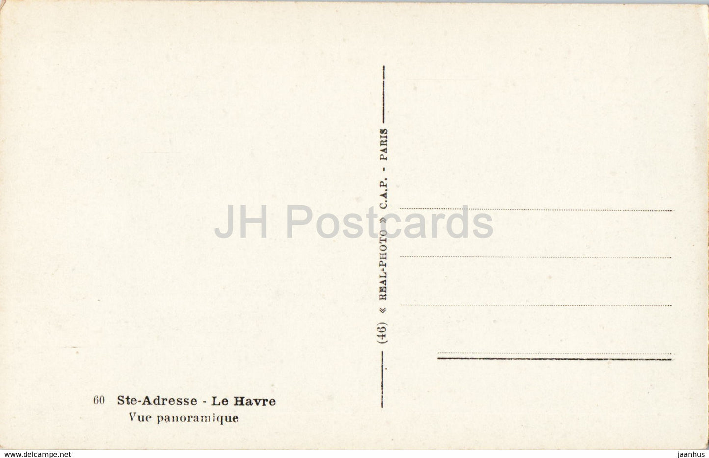 Ste Adresse - Le Havre - Vue panoramique - tram - 60 - old postcard - France - unused