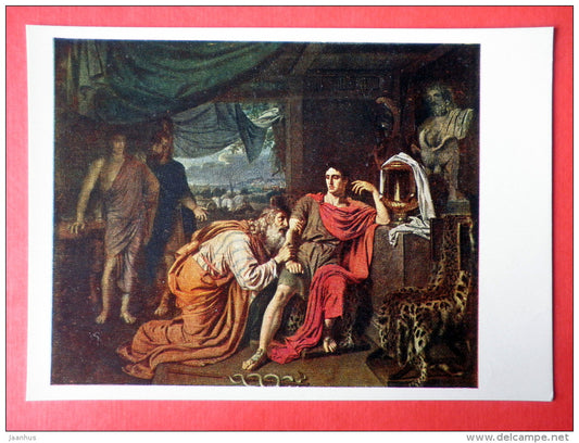 painting by A. Ivanov - Priam seeks Hector's body from Achilles - Greek Mythology - russian art - unused - JH Postcards