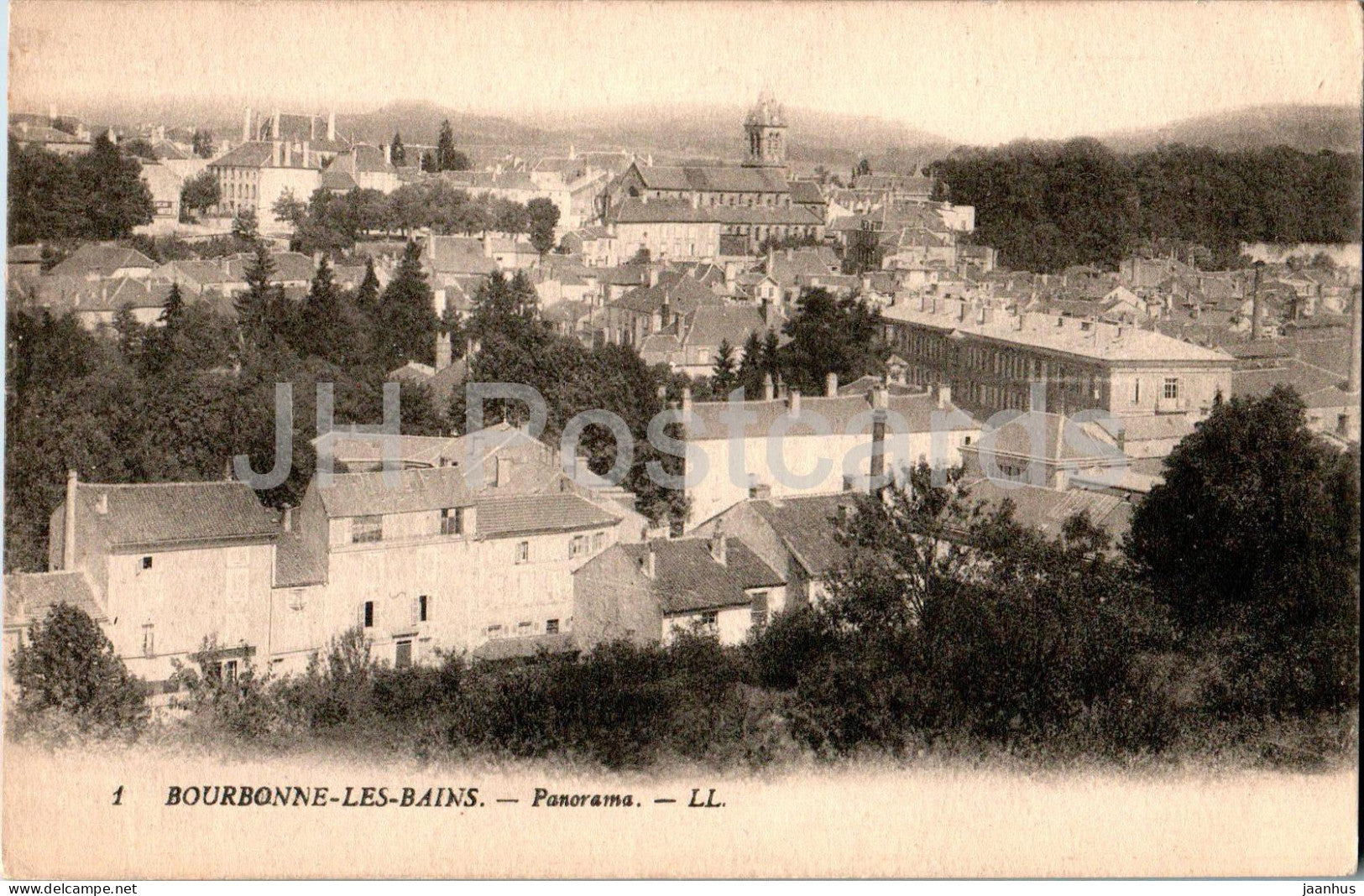 Bourbonne Les Bains - Panorama - 1 - old postcard - 1917 - France - used - JH Postcards