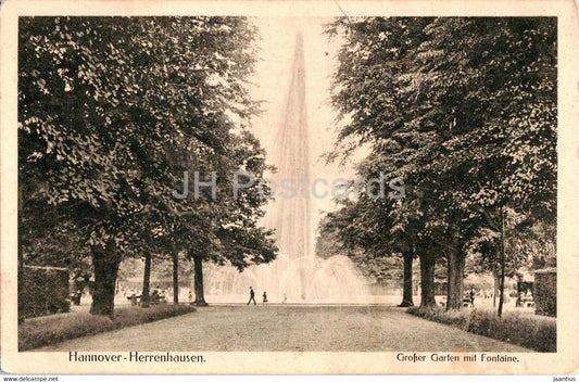 Hannover - Herrenhausen - Grosser Garten mit Fontaine - Feldpost - military mail - old postcard - 1916 - Germany - used - JH Postcards