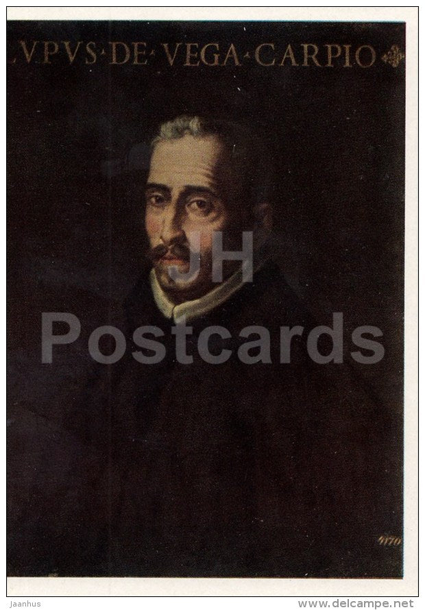 painting by Francisco Ribalta - Portrait of Lope de Vega - Spanish Art - 1963 - Russia USSR - unused - JH Postcards