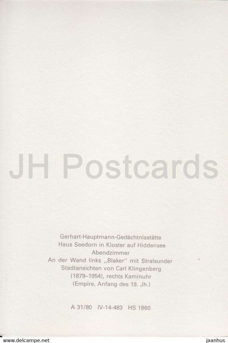 Hiddensee - Abendzimmer - Gerhart Hauptmann Gedachtnisstatte - memorial - writer - DDR Germany - unused