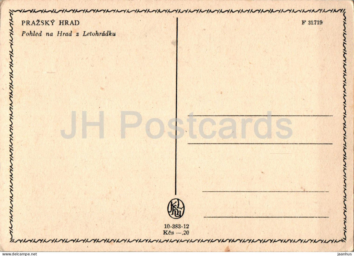 Praha - Prague - Pohled na Hrad z Letohradku - Letohradek - old postcard - Czech Republic - Czechoslovakia - unused