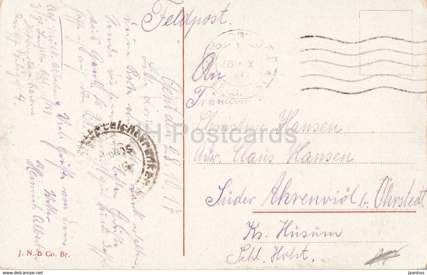 Gand - Gent - L'Hôtel de Ville - carte postale ancienne - 1917 - Belgique - occasion