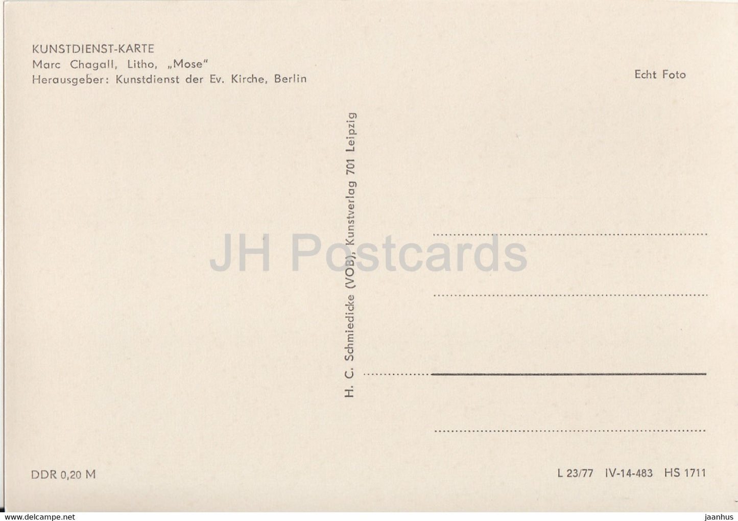 Gemälde von Marc Chagall – Mose – Moses – Russische Kunst – Deutschland DDR – unbenutzt