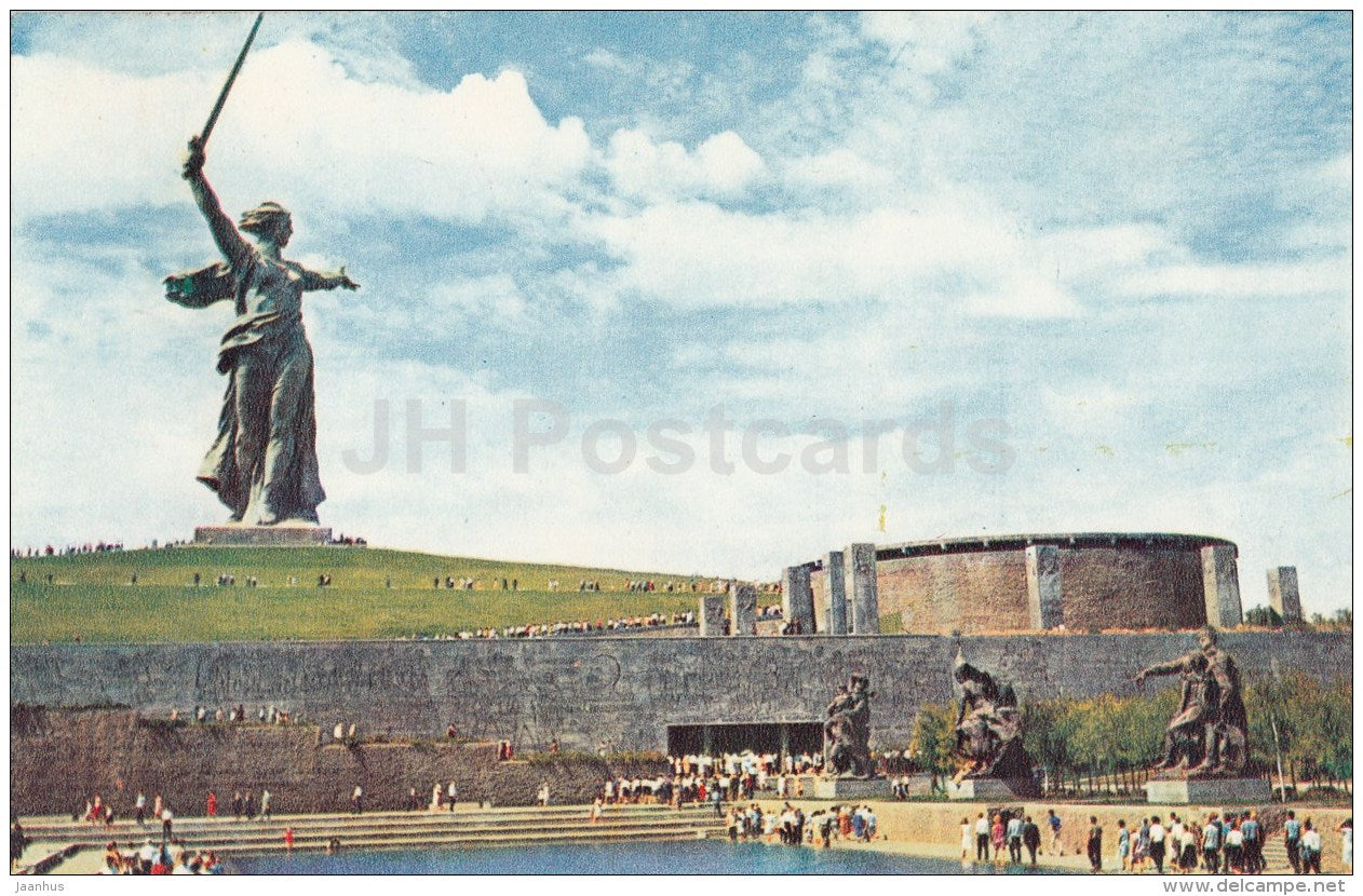 Heroes Square - 1 - memorial - battle of Stalingrad - Mamayev Kurgan - Volgograd - 1968 - Russia USSR - unused - JH Postcards