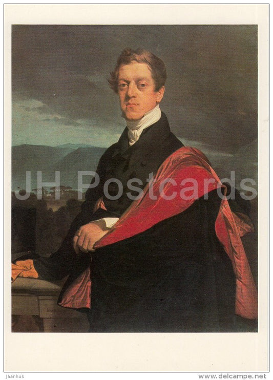 painting by Jean-Auguste-Dominique Ingres - Portrait of Count Nikolay Guryev - French art - Russia USSR - 1983 - unused - JH Postcards
