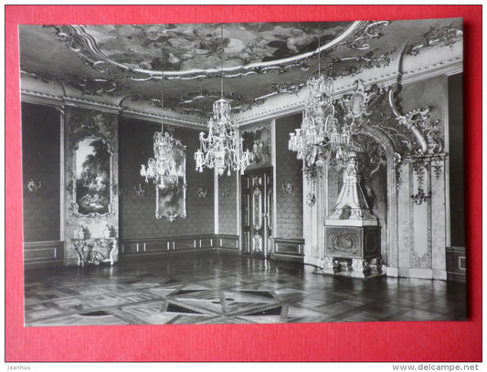 The Red Hall - Heidecksburg Castle - old postcard - Germany DDR - unused - JH Postcards