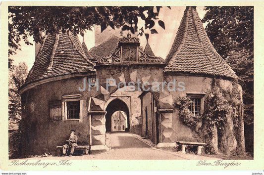 Rothenburg o d Tauber - Das Burgtor - 59788 - old postcard - Germany - unused - JH Postcards