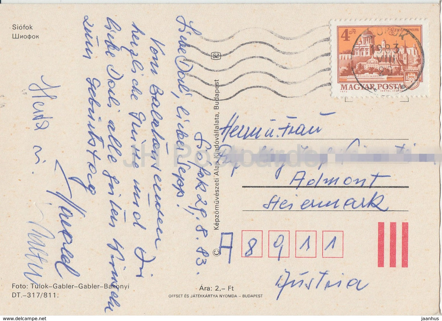 Siofok - Hotel - Passagierboot - Autos - Multiview - 1983 - Ungarn - gebraucht