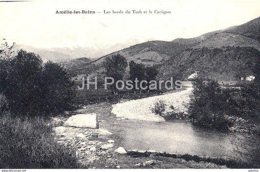 Amelie les Bains - Les bords du Tech et le Canigou - old postcard - 1922 - France - used - JH Postcards
