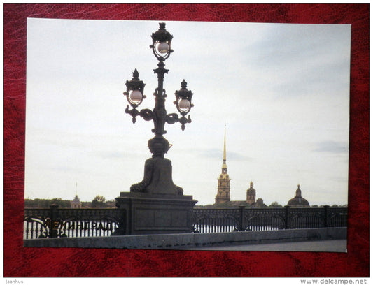 Leningrad - St. Petersburg - Kirov bridge lantern - 1988 - Russia - USSR - unused - JH Postcards