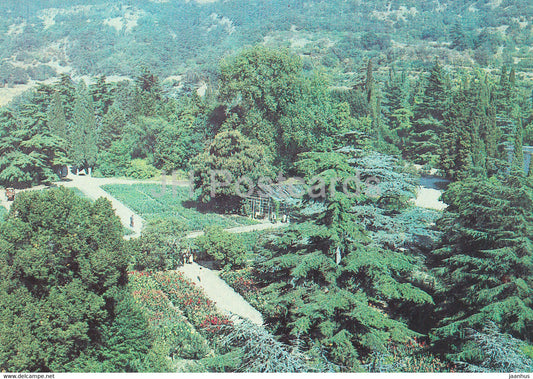 Nikitsky Botanical Garden - View of the exhibition area in the Upper Park - Crimea - Ukraine USSR - unused - JH Postcards
