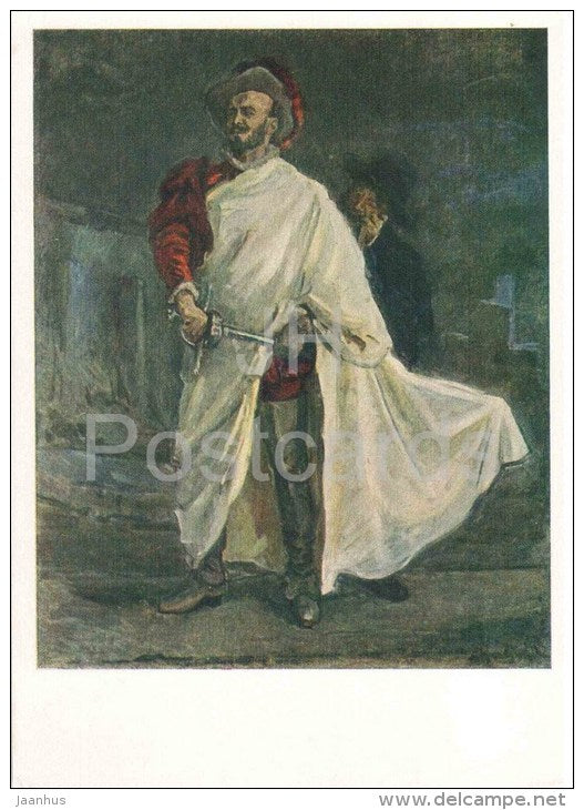 painting by Max Slevogt - Don Giovanni in Mozarts Opera , 1912 - theatre - german art - unused - JH Postcards