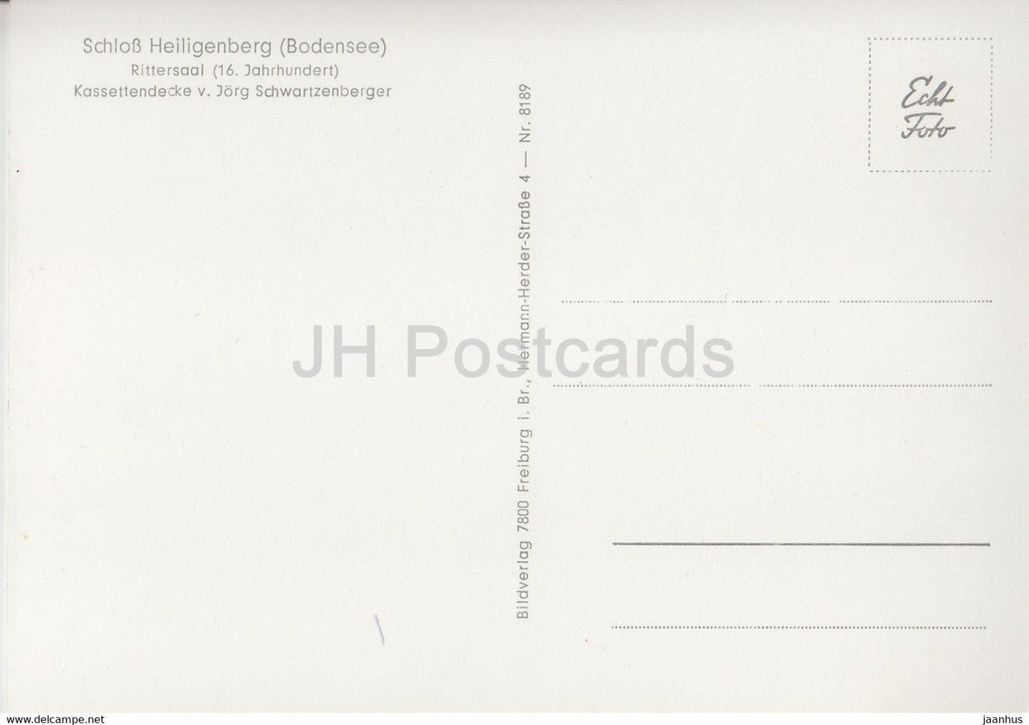 Schloss Heiligenberg - Bodensee - Rittersaal - 8189 - Germany - unused