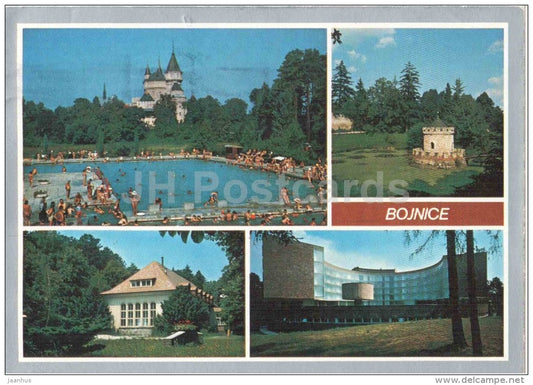 swimming pool Cajka - therapeutic swimming pool - bath house Banik - Bojnice - Czechoslovakia - Slovakia - used 1985 - JH Postcards