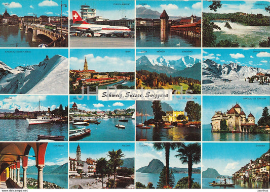 Schweiz - Suisse - Svizzeria - airplane - boat - Switzerland - unused - JH Postcards