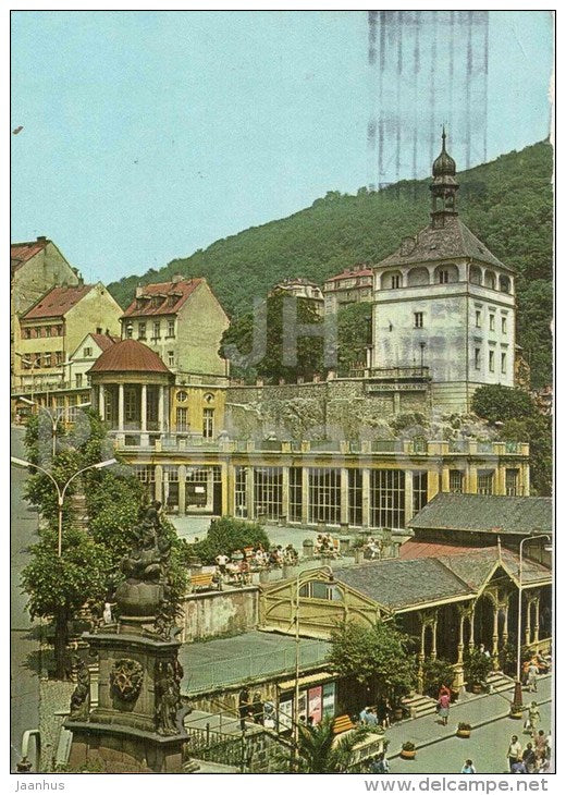 Karlovy Vary - Karlsbad - spa - Castle Tower - Czechoslovakia - Czech - used 1976 - JH Postcards