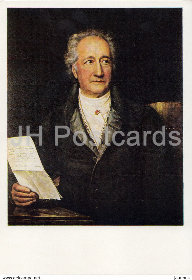 painting by Joseph Karl Stieler - Goethe - 1208 - German art - Germany DDR - unused - JH Postcards