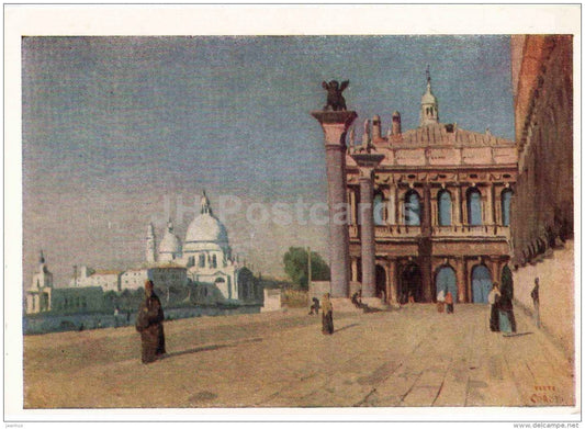 painting by Jean-Baptiste-Camille Corot - Morning in the Venice - Venezia - French art - 1957 - Russia USSR - unused - JH Postcards