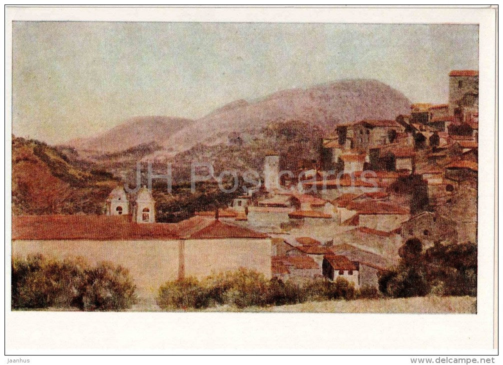 painting by A. Ivanov - Town view - russian art - unused - JH Postcards