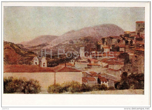 painting by A. Ivanov - Town view - russian art - unused - JH Postcards