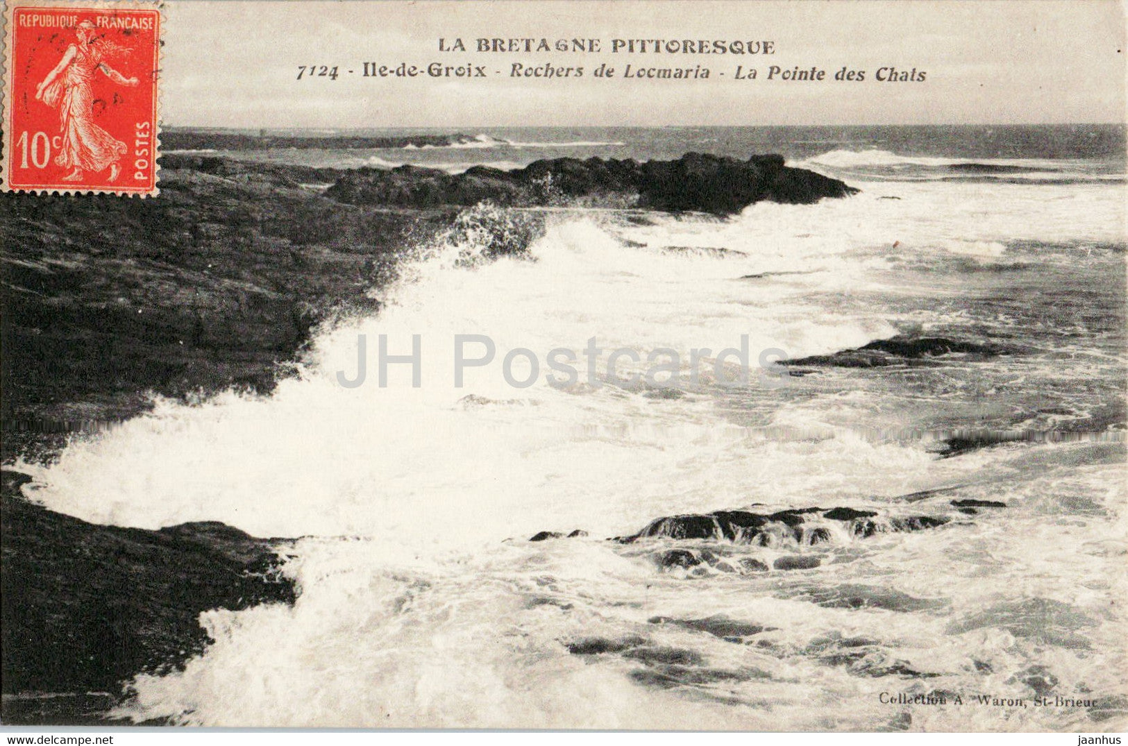 Ile de Groix - Rochers de Locmaria - La Pointe des Chats - 7124 - old postcard - France - used - JH Postcards