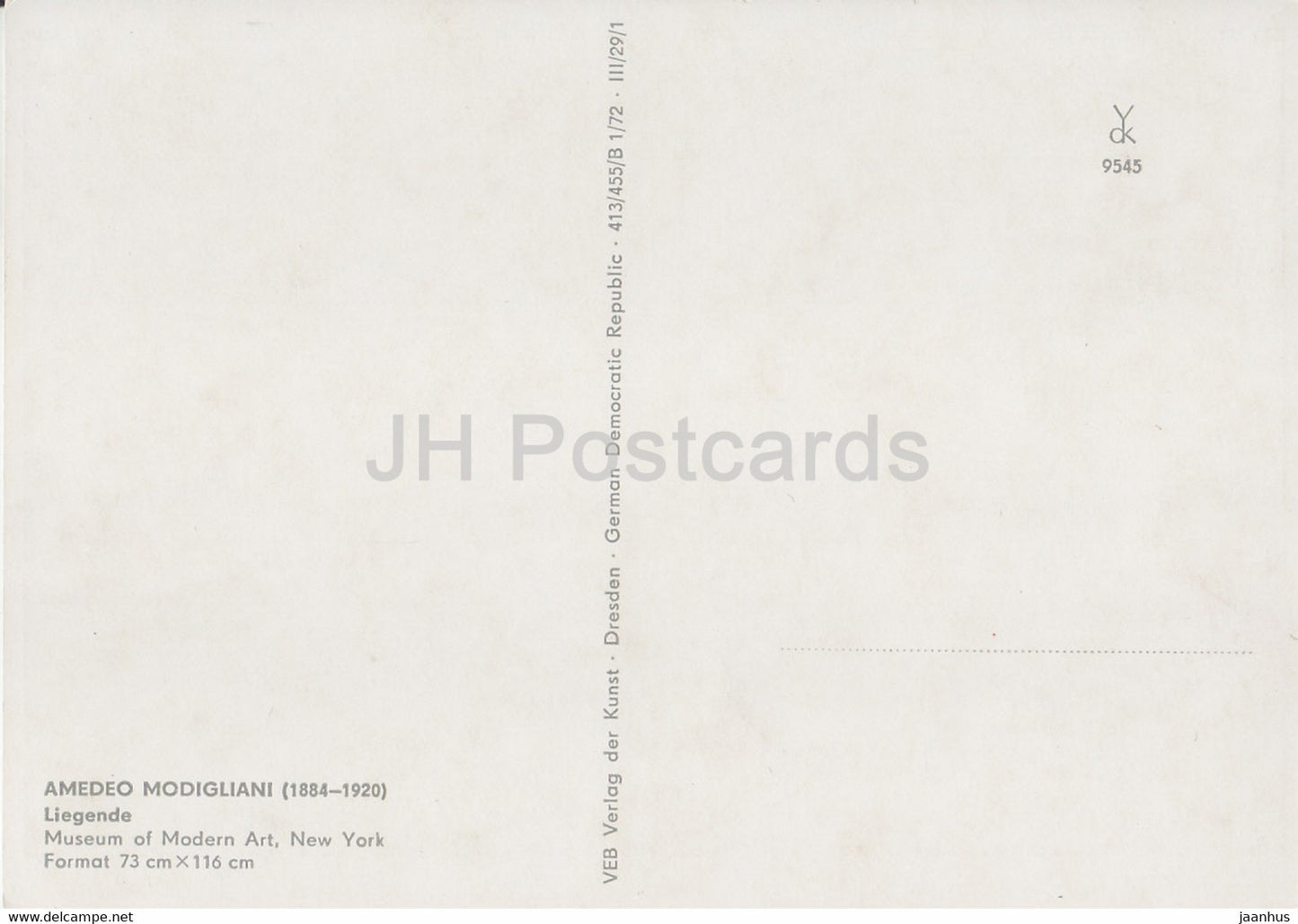 Gemälde von Amadeo Modigliani – Liegende – nackte Frau – Akt – italienische Kunst – Deutschland DDR – unbenutzt