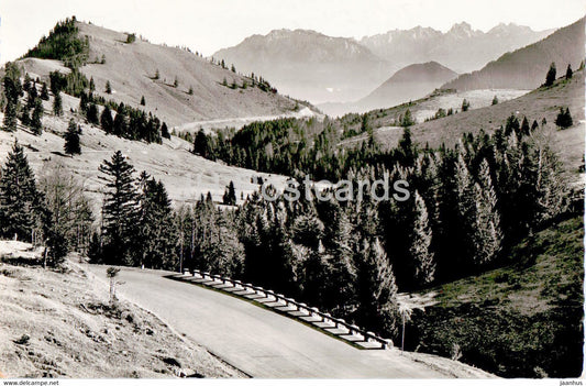 Alpenstrasse Bayrischzell Tatzelwurm - Blick zum Wilden Kaiser - old postcard - 1957 - Germany - used - JH Postcards