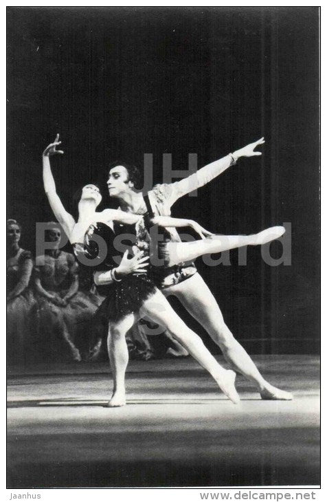 M. Bessmertnova , Odile - V. Tikhonov , Siegfried - Swan Lake - ballet - 1977 - Russia USSR - unused - JH Postcards