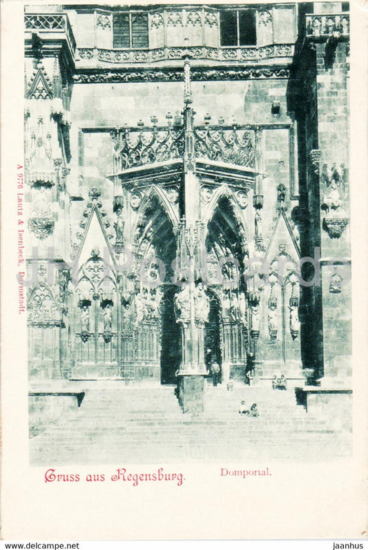 Gruss aus Regensburg - Domportal - cathedral - old postcard - Germany - unused - JH Postcards