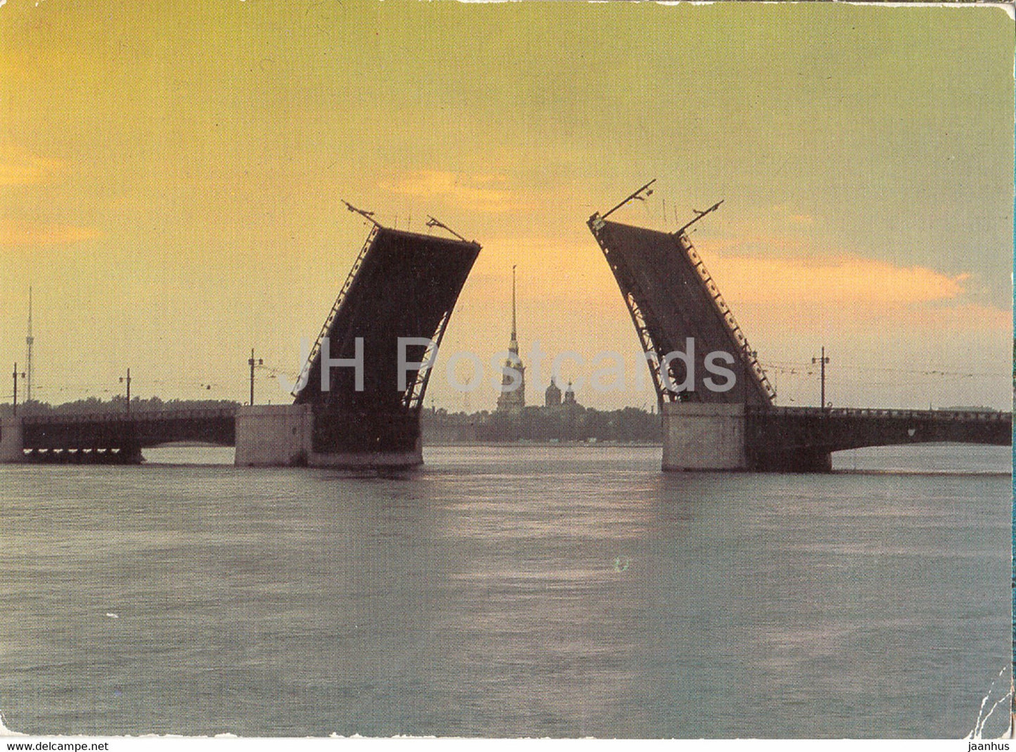 Leningrad - St Petersburg - The Neva during a white Night - Aeroflot - 1990 - Russia USSR - used - JH Postcards