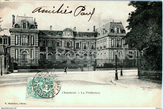 Chaumont - La Prefecture - old postcard - 1904 - France - used - JH Postcards