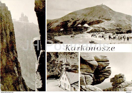 Karkonosze - Schronisko PTTK Nad Snieznymi Kotlami -Sniezka - Samotnia - Konskie Lby - multiview - Poland - unused - JH Postcards