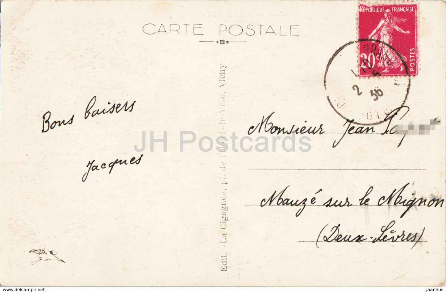 Le Lac Chambon - L'Auvergne Pittoresque - 3375 - carte postale ancienne - 1936 - France - occasion