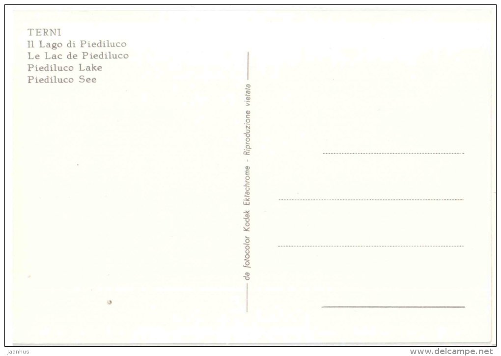 Il Lago di Piediluco - lake - Terni - Umbria - Italia - Italy - unused - JH Postcards