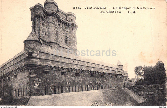 Vincennes - Le Donjon et les Fosses du Chateau - castle - 288 - old postcard - 1918 - France - used - JH Postcards