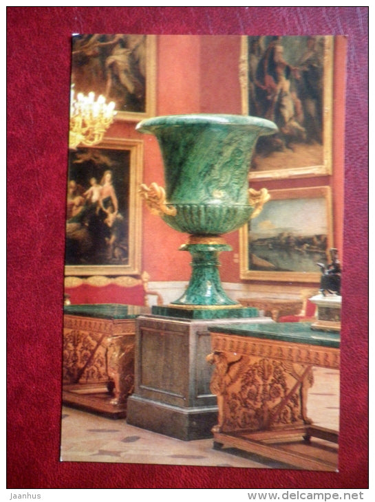 Vase , Tables , 1841-1852 - Russian Malachite - The Hermitage , Leningrad - 1980 - Russia USSR - unused - JH Postcards