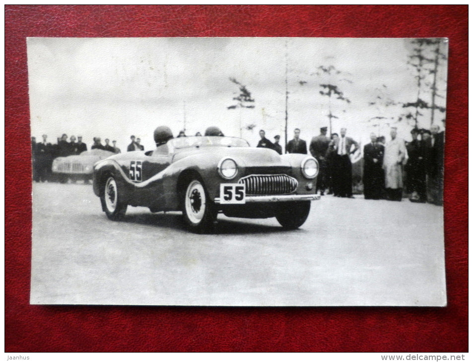 Moskvich-404-Sport , 1954  - russian racing cars - 1986 - Russia USSR - unused - JH Postcards