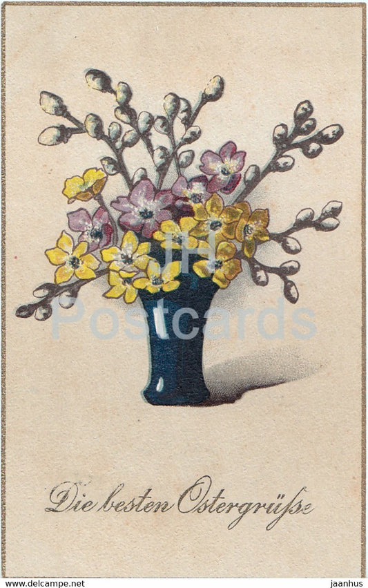 Easter Greeting Card - Die Besten Ostergrusse - flowers - SB Special 6301 - old postcard - Germany - unused - JH Postcards