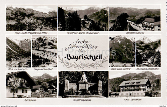 Frohe Feriengrusse aus Bayrischzell - Wendelstein - Tanneralm - Wendelsteinhotel - old postcard - Germany - unused - JH Postcards