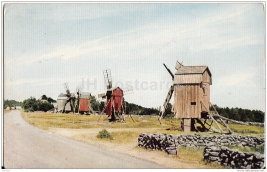 Öland - Strölinge Kvarnar - windmills - Sweden - unused - JH Postcards