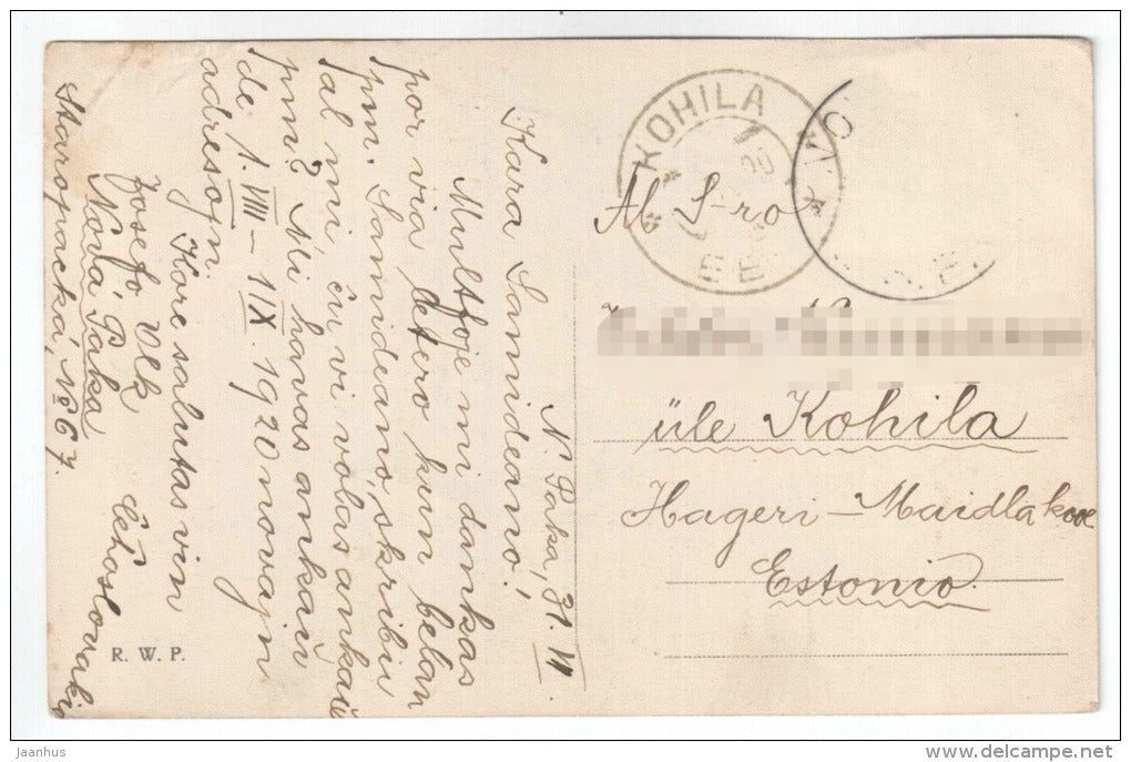 Prikopy - Praha - Czech Republik - R. W. P. - old postcard - sent from Czech Republik to Estonia 1920 Kohila - used - JH Postcards